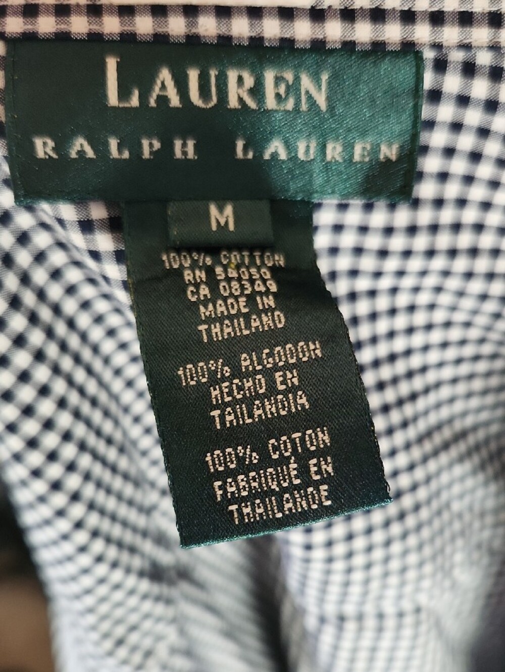 Lauren Ralph Lauren Women's Black and White Gingham Ruffle Front Dress Shirt - Picture 5 of 5